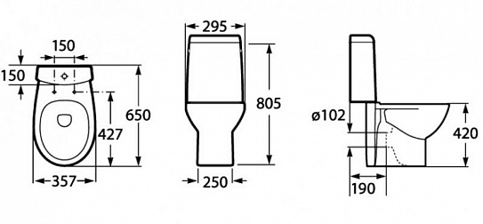 Бачок для унитаза Roca Victoria Nord 341ND0000 м/о расстояние 15см, нижний подвод