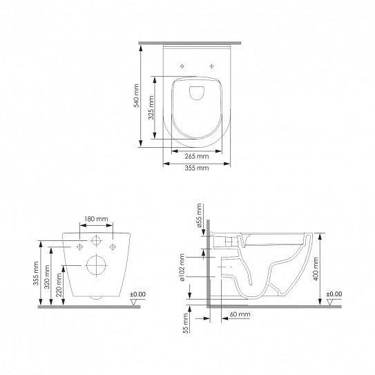 Унитаз с крышкой WasserKRAFT Mindel 2 в 1 H002.E034