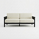 Диван на каркасе из бамбука с подушками 1840 FN-059D-1 BLACK BAMBOO+WHITE FABRIK