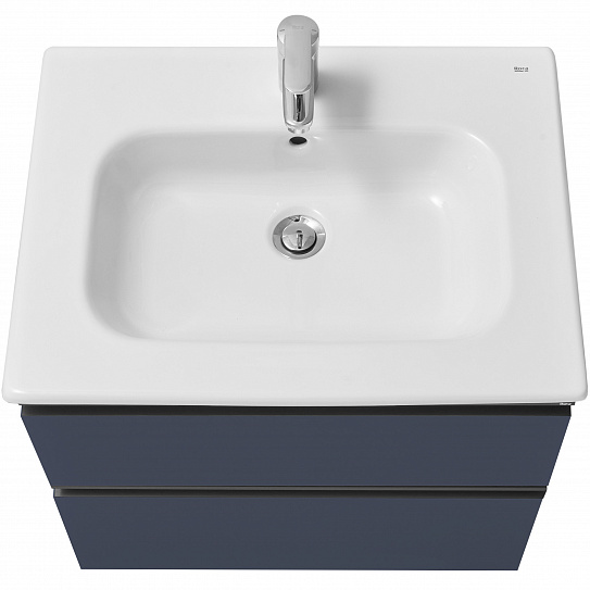 Тумба с раковиной Roca Domi 60 2 ящика ZRU9307867, синий матовый