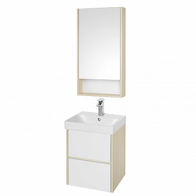 Тумба под раковину Aquaton Сканди 45 белая, дуб верона 1A251601SDB20