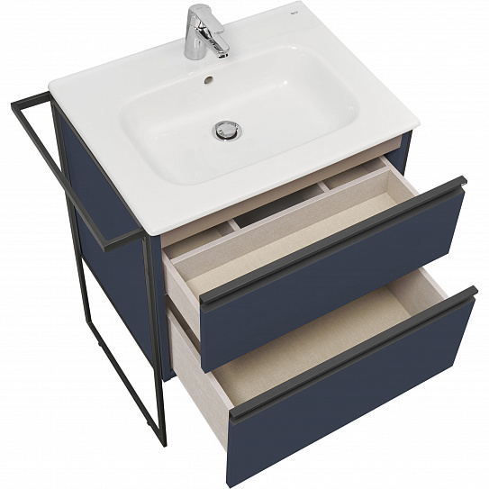 Тумба под раковину Roca Domi 60 2 ящика синий матовый ZRU9307867