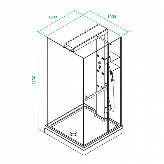 Гидромассажная кабина Iddis Nona 100*100*223 N80S101i85