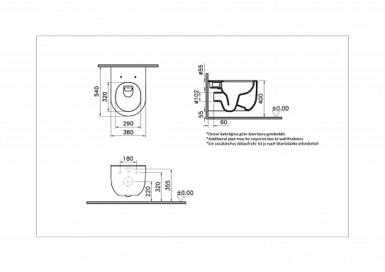 Унитаз подвесной Vitra Liquid Rim-eX 7321B403-0075