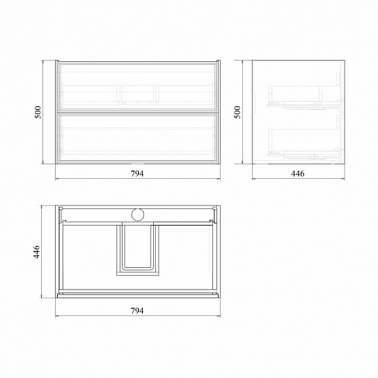 тумба подвесная серая матовая MIRSANT Dante 80 (под рак 262523 Style 80)