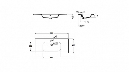 Раковина мебельная Roca Victoria-N Unik 60х46 32799E000