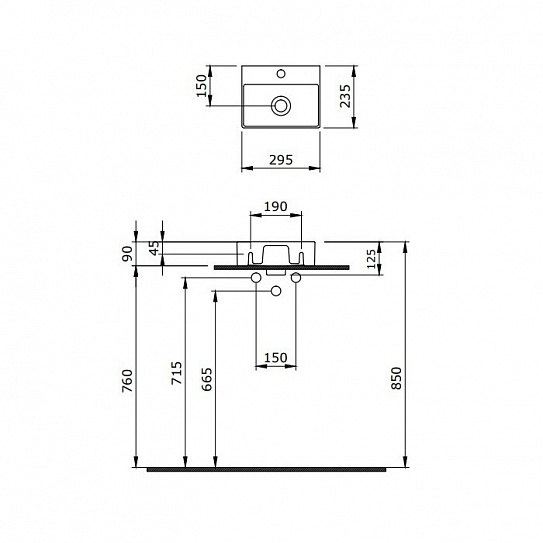 Раковина Berges Small накладная 29х24 см с отверстием под смеситель 182012