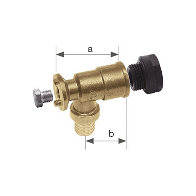 Отвод латунный фиксируемый Push(гнездо для крана)18x2,5/G1/2 с загл. удл. 9017.070