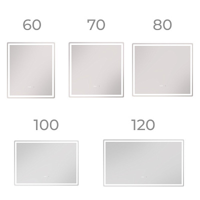 Зеркало в ванную 80х70 VIGO Geometry Luxe 800 на взмах