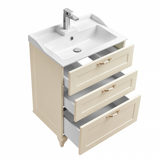 Тумба без раковины Акватон Леон 65 Н дуб бежевый 1A194601LBPR0