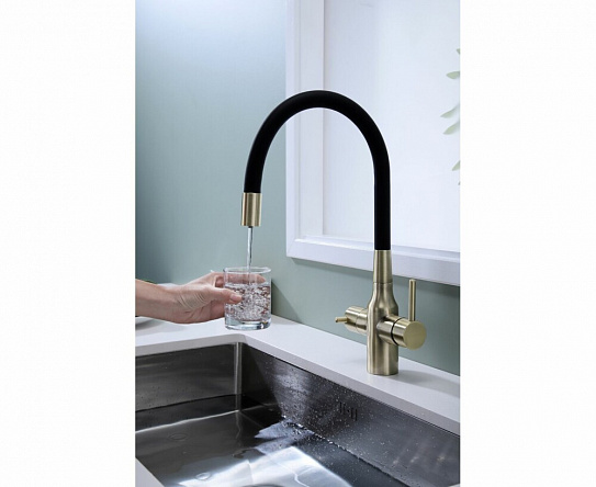 Смеситель для кухни Paulmark Salix под фильтр с гибким изливом, бронза, Sa213419-BR