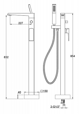 Душевая стойка BelBagno LUCE LUC-VSCM-CRM