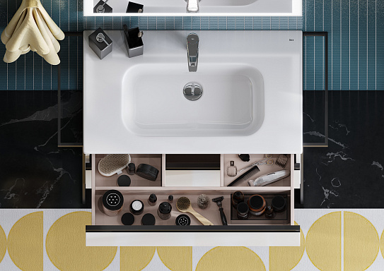 Тумба под раковину Roca Domi 80 белый глянец 2 ящика A857459806