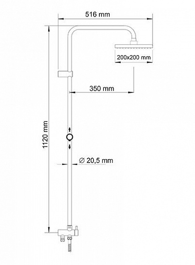 Душевой комплект, 112х51,6 см WasserKRAFT A040