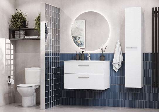 Тумба под раковину Roca Victoria 80 белый глянец 2 ящика A857470806