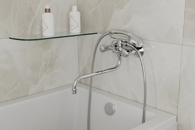 Смеситель для ванны с длинным поворотным изливом RUSH Pioneer PI7950-51