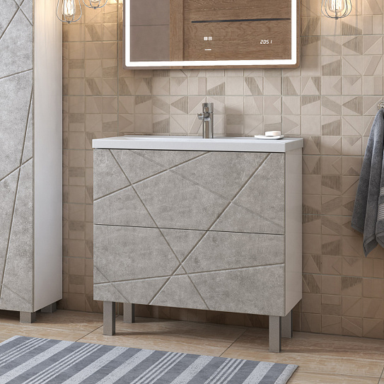 Тумба напольная Vigo Geometry 2-700 (под ум Фостер) tn.bsf.GEO.FOS.70.2Y бетон