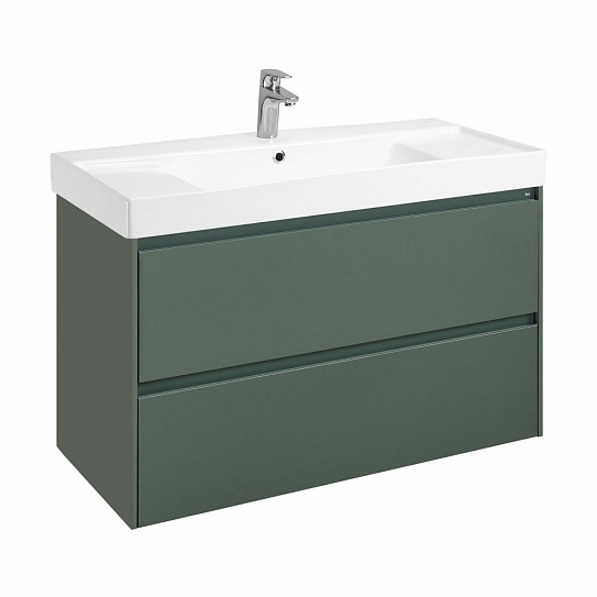 Тумба под раковину Roca Ona модуль 2 ящика 1000 зеленый матовый, 2 ящика, A857616513
