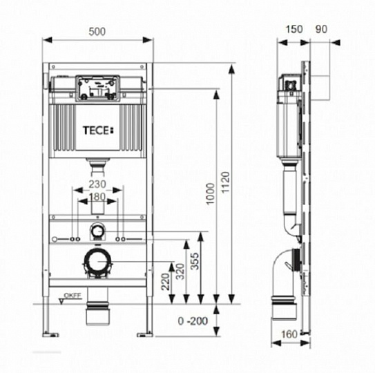 Инсталляция для унитаза TECE 9.400.301 NOW CHROM