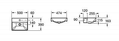Раковина мебельная Roca Oleta 50х39 1 отверстие, 500х390 3274C300Y
