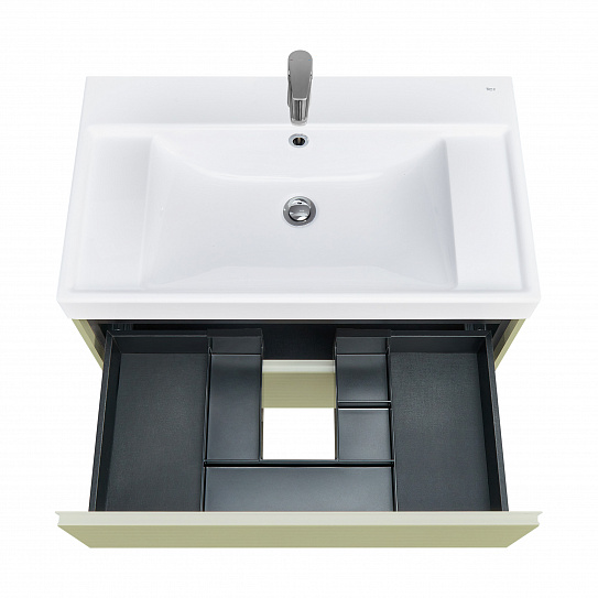Тумба под раковину подвесная Roca Ona Olive 800 оливковый матовый, 2 ящика, ZRU9307860