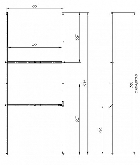 Рама разборная для ванн ПУ 180*75 1MarKa 03пу1875