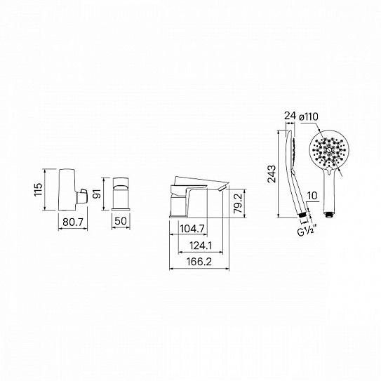Смеситель на борт ванны на 3 отверстия Iddis Cloud CLOSB30i07