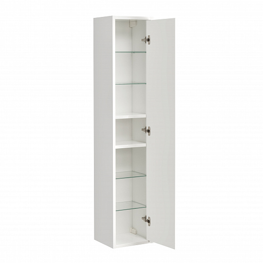 Шкаф - колонна зеркальный в ванную 35 см Aquaton Римини белый глянец 1A232703RN010 NEW