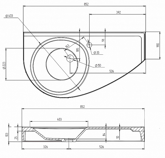 Раковина PICCOLO L 1Marka (материал polytitan)