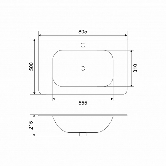 Раковина керамическая MIRSANT Astra 80 УТ000081981