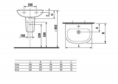 Раковина подвесная Roca Access 500x410, 1 отверстие ZRU9307608