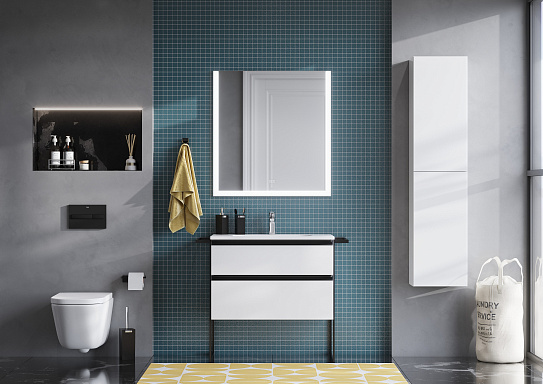 Тумба под раковину Roca Domi 80 белый глянец 2 ящика A857459806