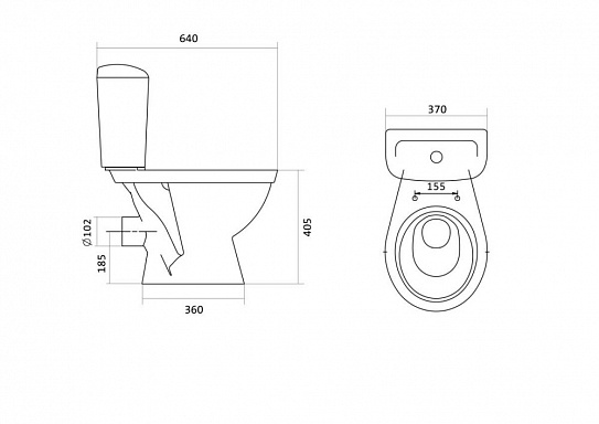 Унитаз-компакт KADDA Паллада 2Р 3/8 PP полипропилен
