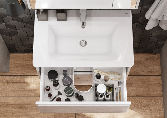 Тумба под раковину Roca Ronda 70 белый матовый/бетон ZRU9303003