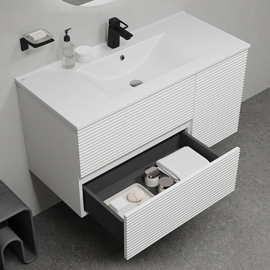 Тумба с умывальником (0131000i28) подвесная 100 см, белый, IDDIS Bild BIL10W0i95K