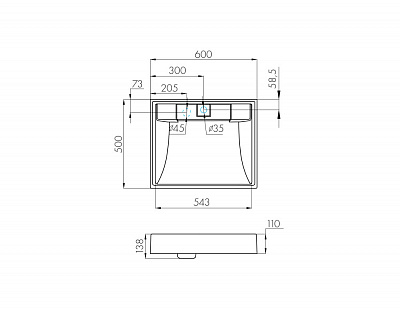 Раковина Aquaton Рейн 60 графит 1A72103KRW210