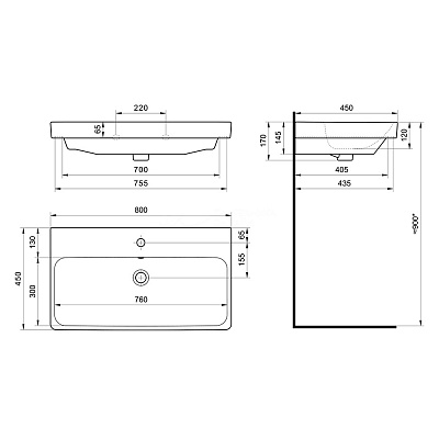 Раковина Santek Адриана 80 1WH501772