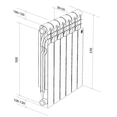Радиатор Royal Thermo Revolution 500 2.0 - 8 секц