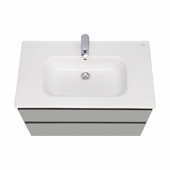 Тумба под раковину Roca Domi 80 2 ящика серый матовый ZRU9307874