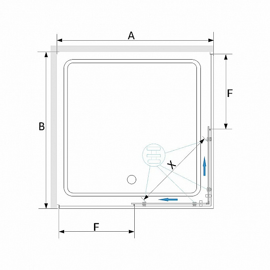 Душевой уголок RGW  Stilvoll 100x100x195 RGW SV-31-G Квадрат/Золото/Прозрачное/6 мм (Easy)