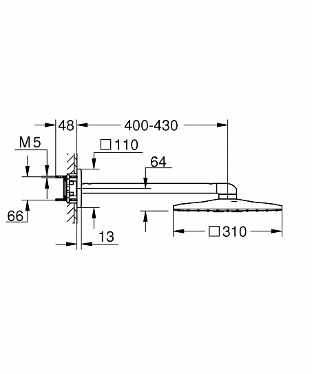 Верхний душ Grohe Rainshower SmartActive Cube 26479000