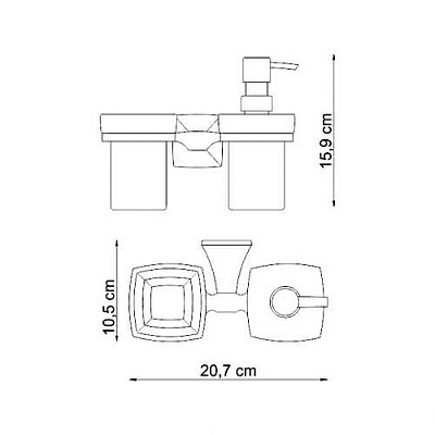 Держатель стакана и дозатора WasserKRAFT Wern K-2589