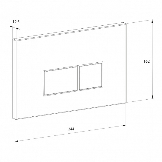 Клавиша смыва D&K Berlin DB1499002, универсальная, матовый хром
