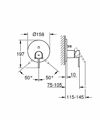 Комплект верхней монтажной части смесителя для ванной GROHE GROHE Plus 24060003