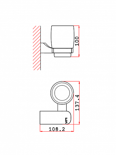 Стакан подвесной для ванной VRI Bauta HG800907