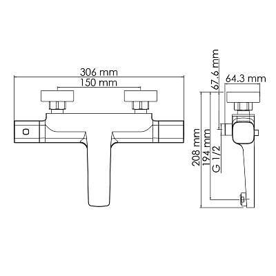 Термостатический смеситель для ванны Naab WasserKRAFT 8611 Thermo