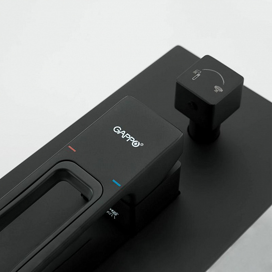 Душевая система скрытого монтажа Gappo G17-6 G7117-6, латунь черный матовый