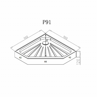 CERUTTI Поддон пента P91 (90*90*15)