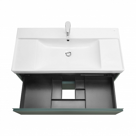 Тумба под раковину Roca Ona модуль 2 ящика 1000 зеленый матовый, 2 ящика, A857616513