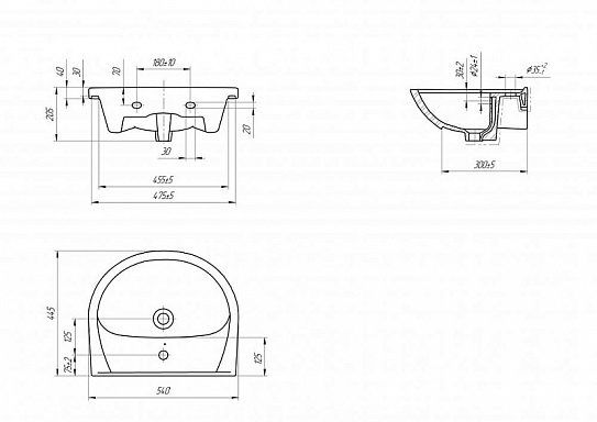 Onika Умывальник ERICA 55